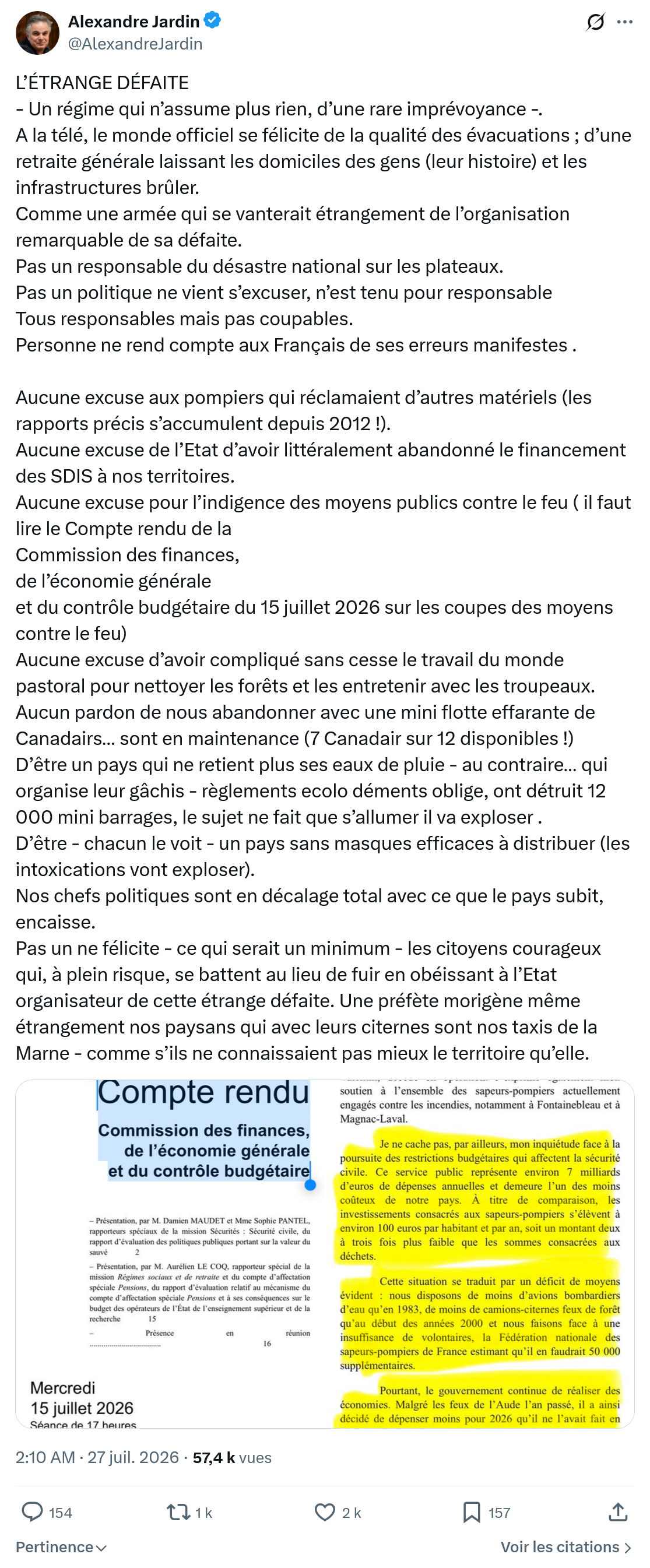 Alexandre Jardin: L’ÉTRANGE DÉFAITE...