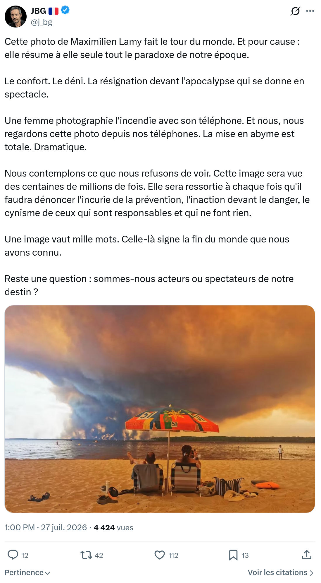 JBG: Cette photo de Maximilien Lamy...