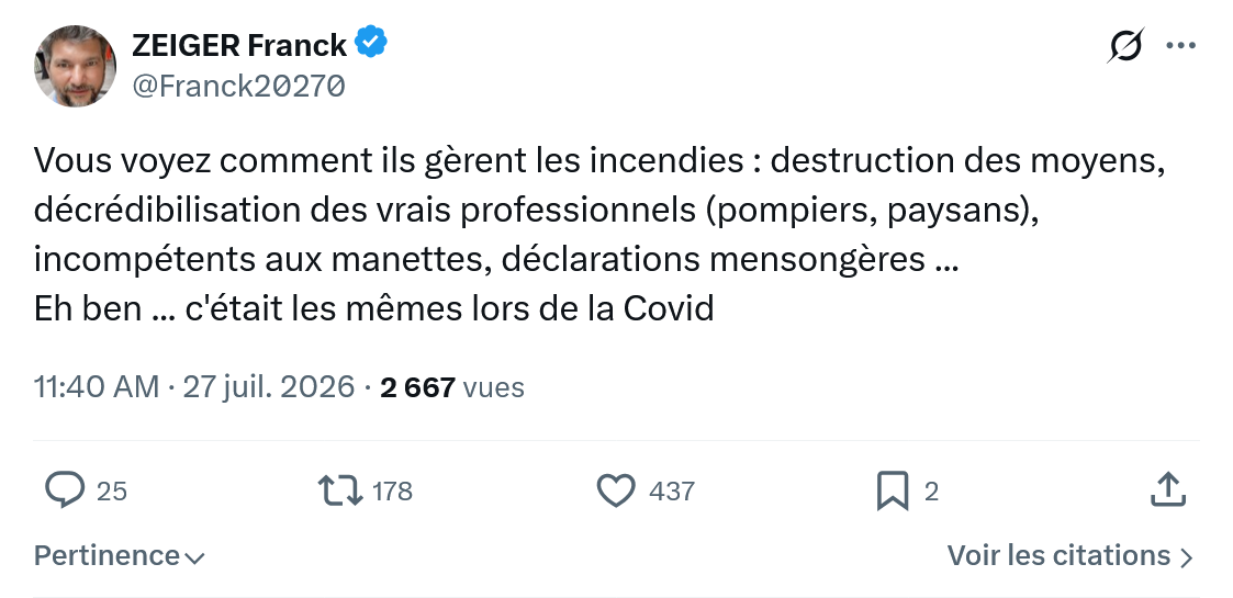 Zeiger Franck: Vous voyez comment ils gèrent les incendies...