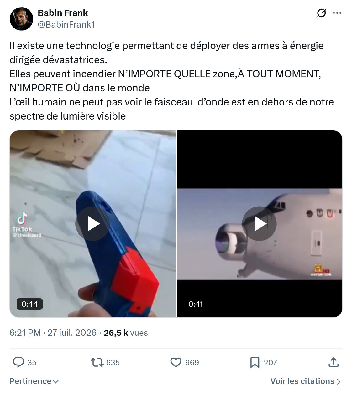 Frank Babin: Il existe une technologie permettant...