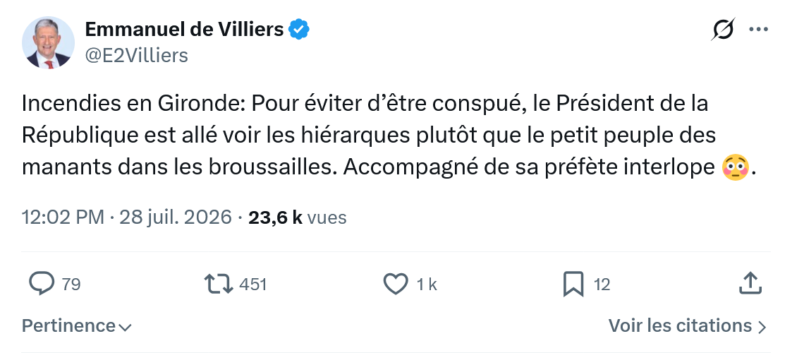 Emmanuel de Villiers: Incendies en Gironde...