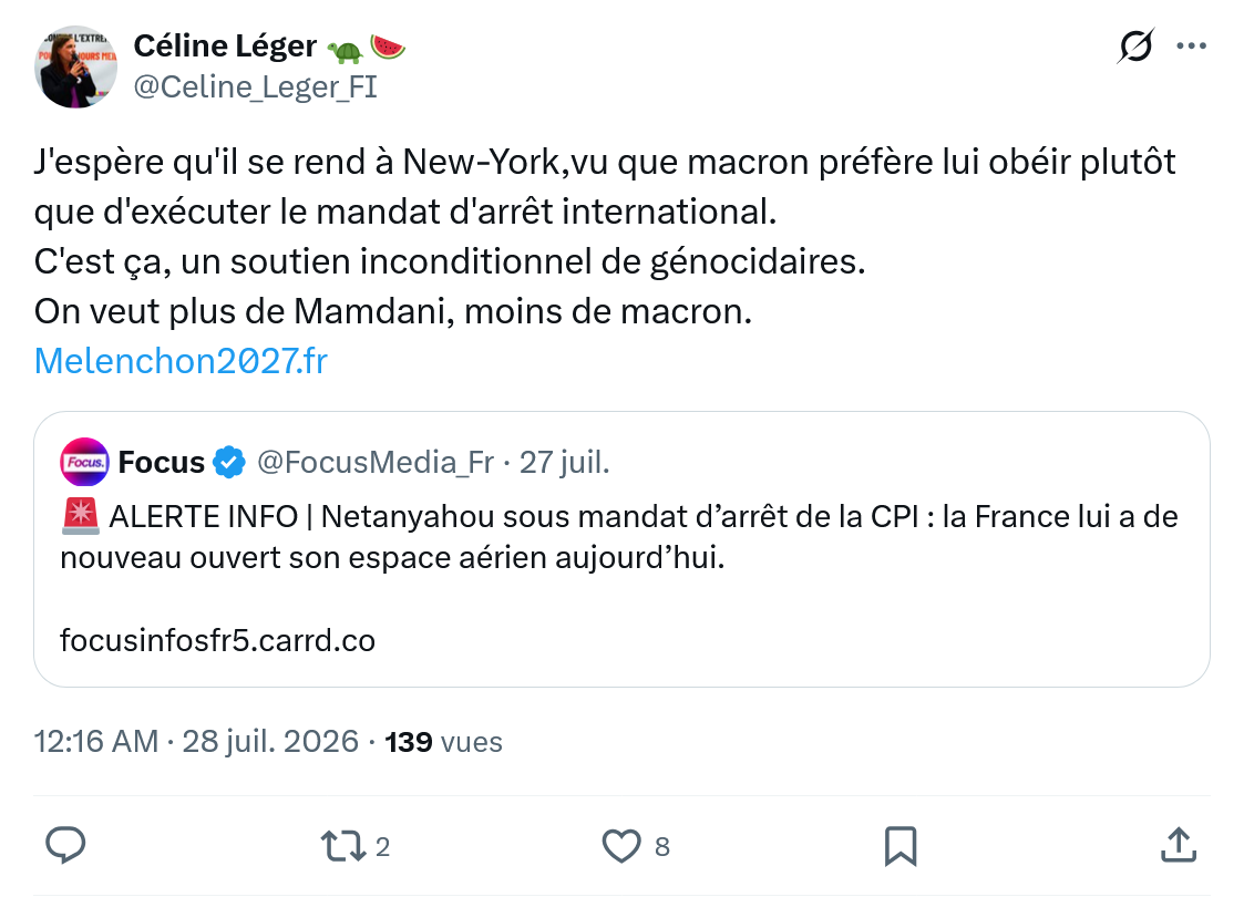Céline Léger: J'espère qu'il se rend à New-York...