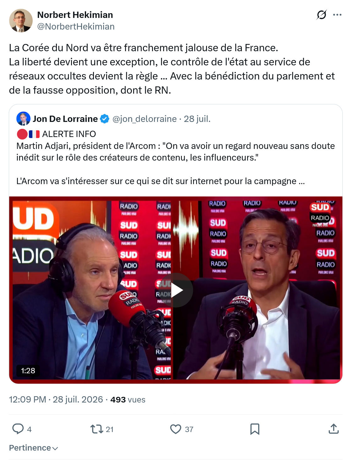 Norbert Hekimian: La Corée du Nord va être franchement...