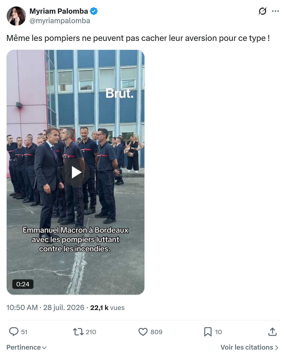 Myriam Palomba: Même les pompiers...