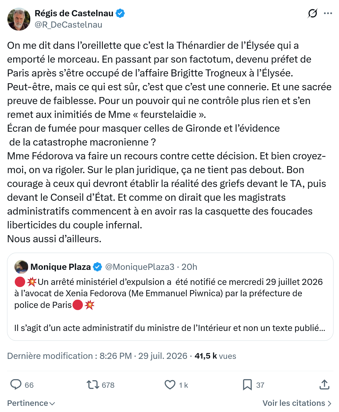 Régis de Castelnau: On me dit dans l’oreillette...