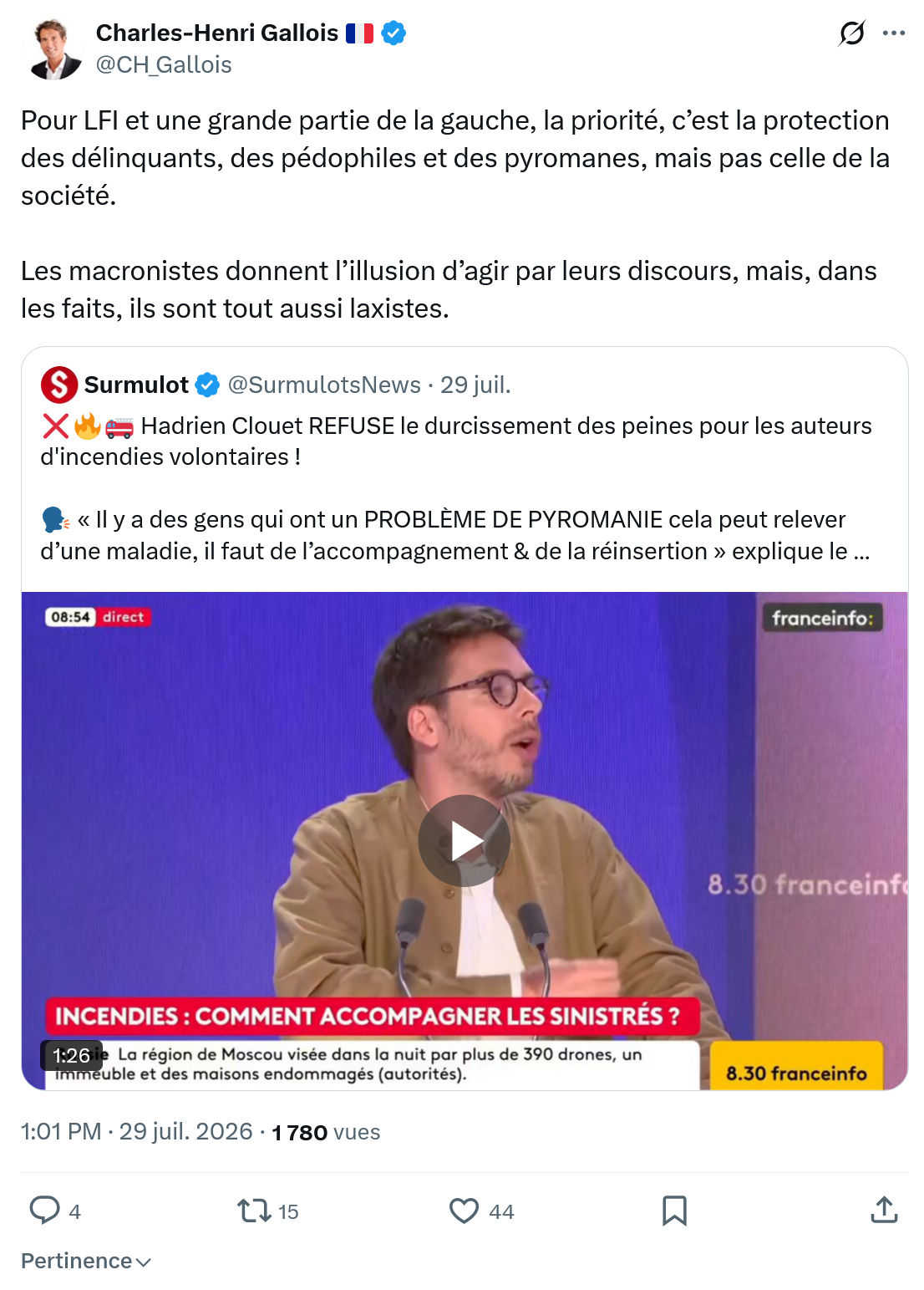 Charles-Henri Gallois: Pour LFI et une grande...