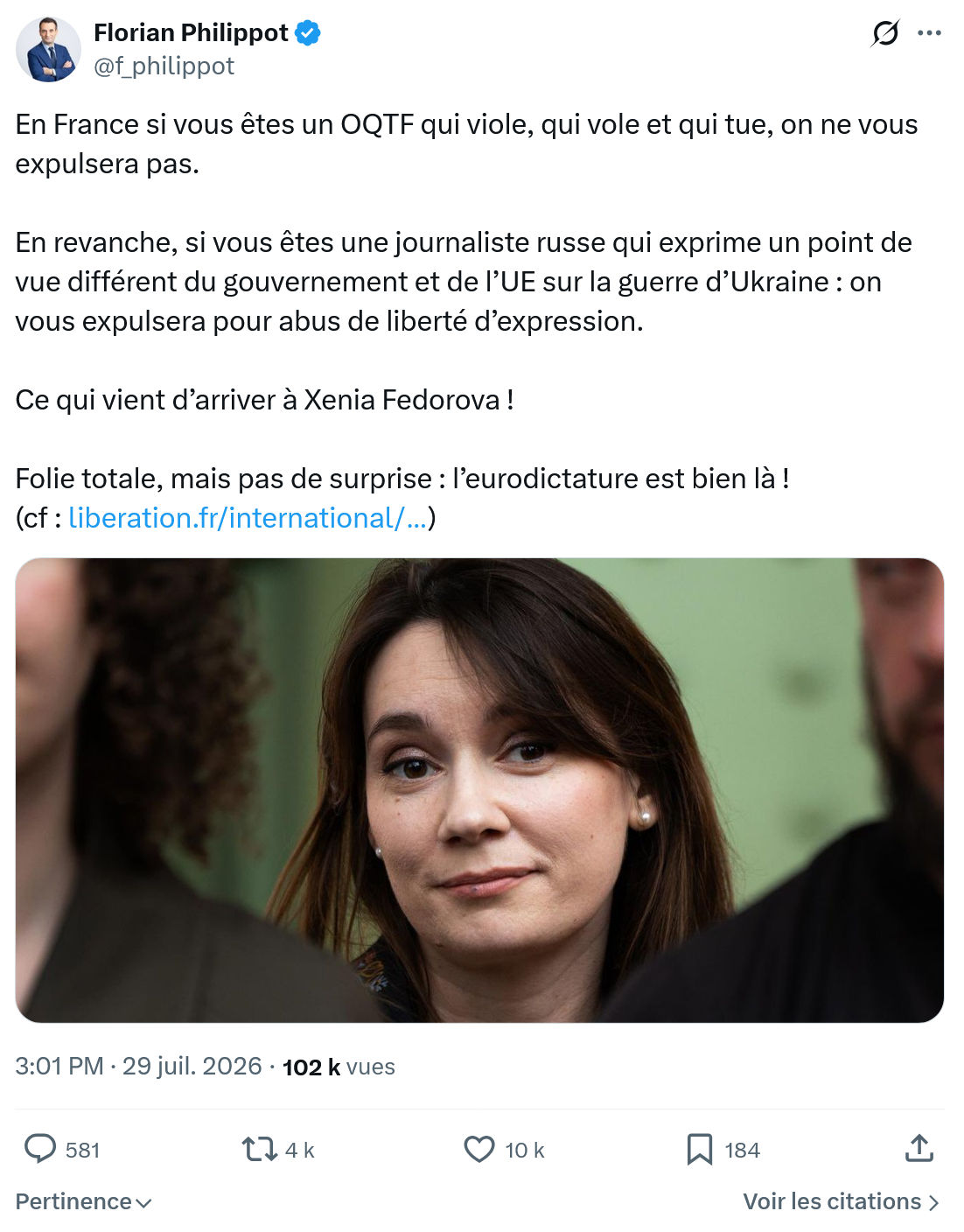 Florian Philippot: En France si vous êtes un...