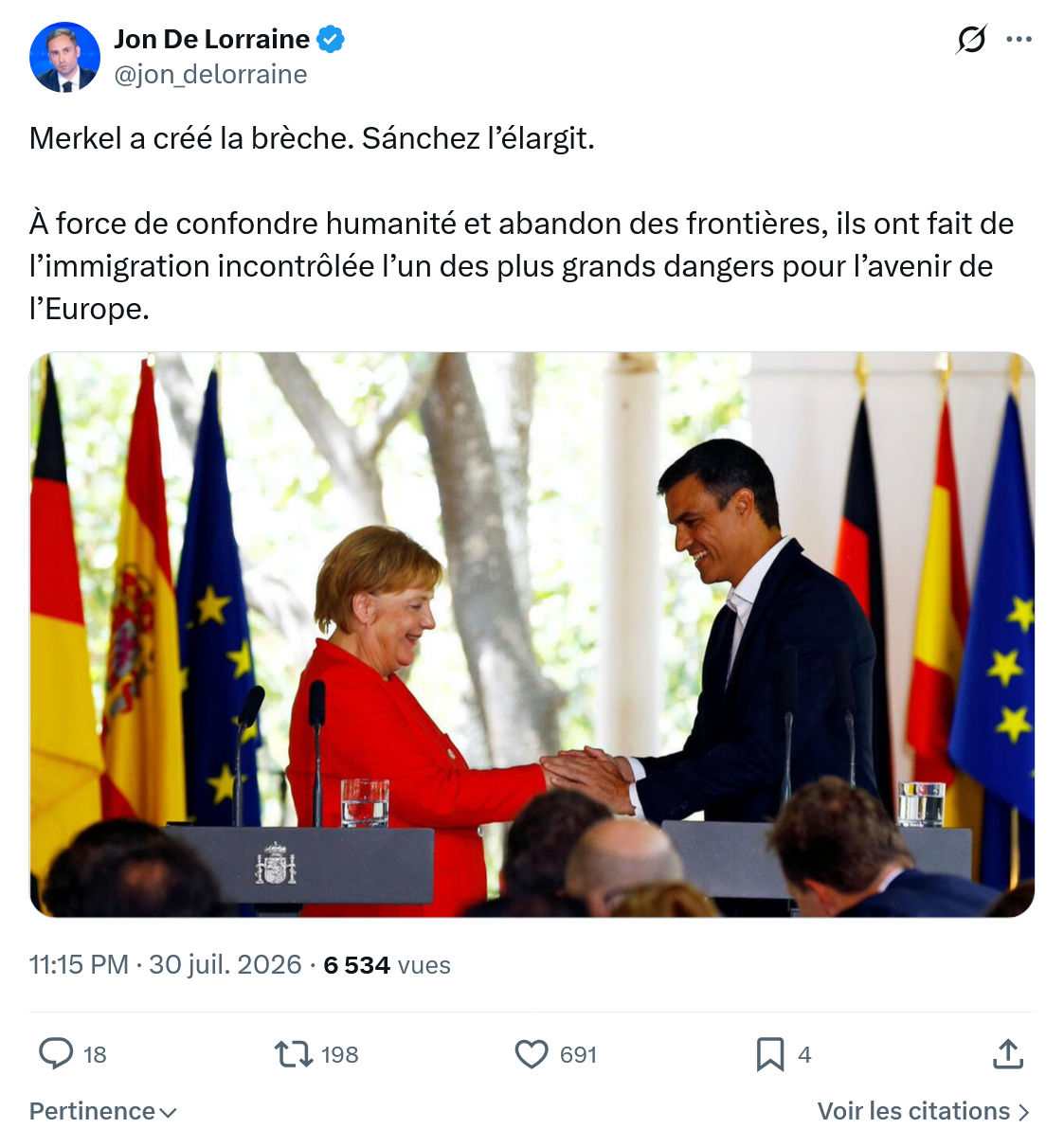 Jon De Lorraine: Merkel a créé la brèche...