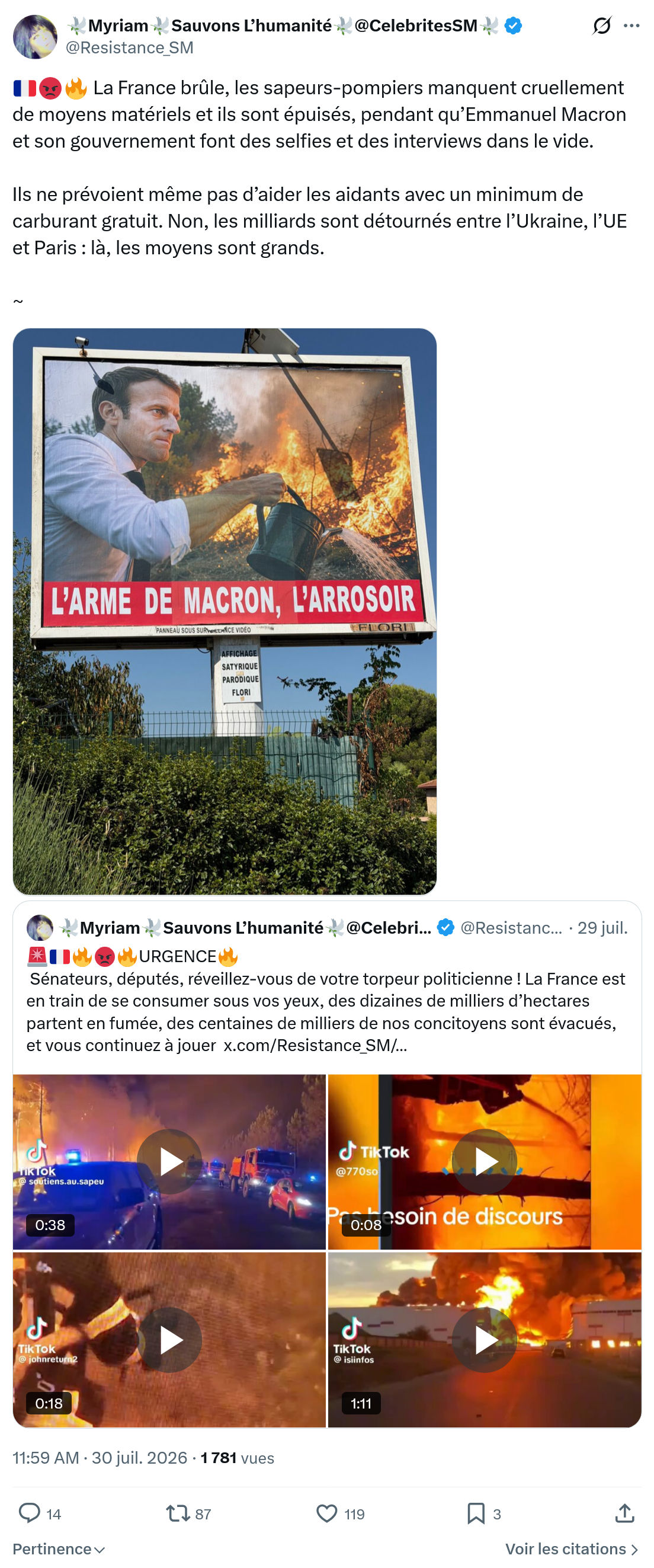Myriam: La France brûle...
