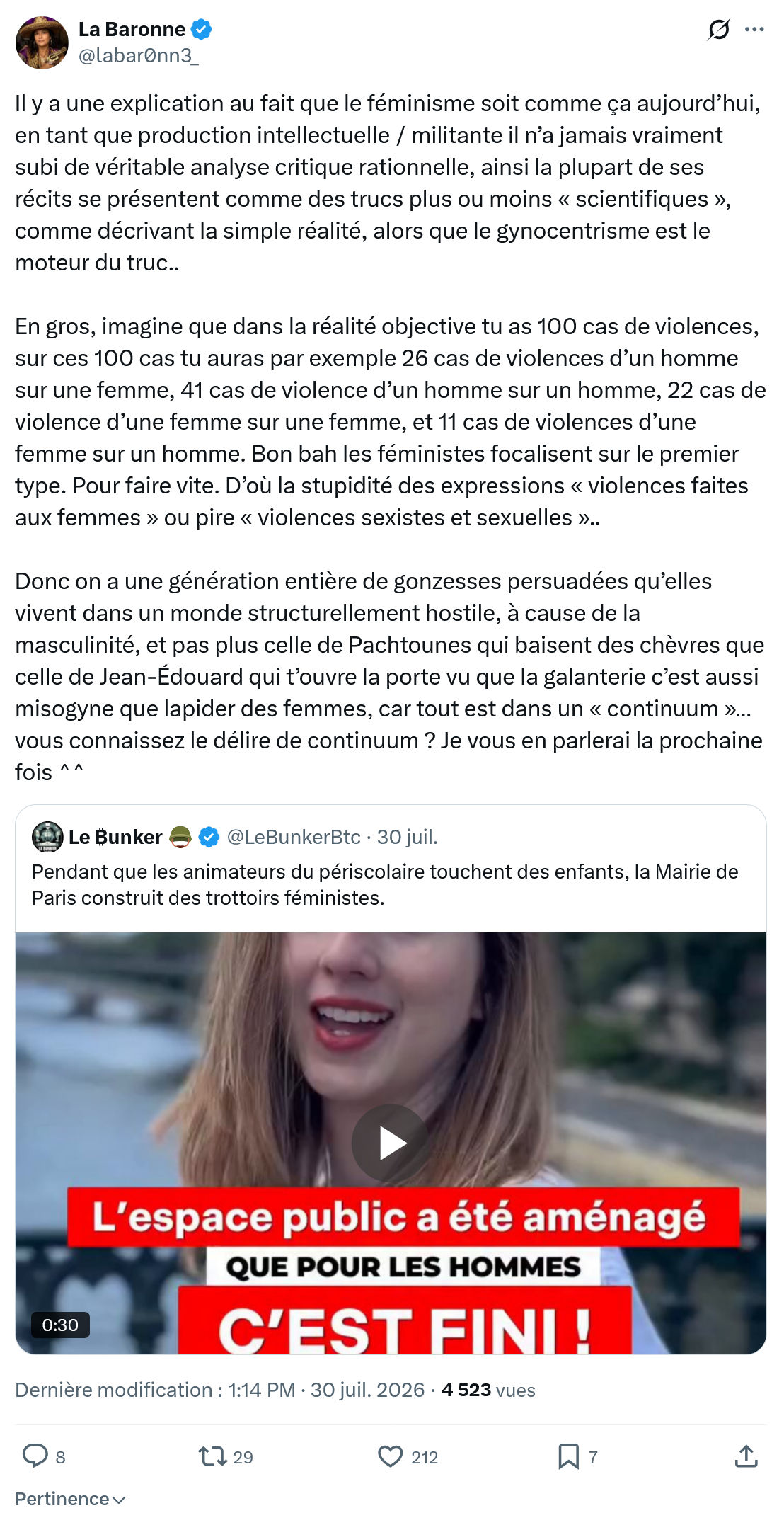 La Baronne: Il y a une explication au fait...