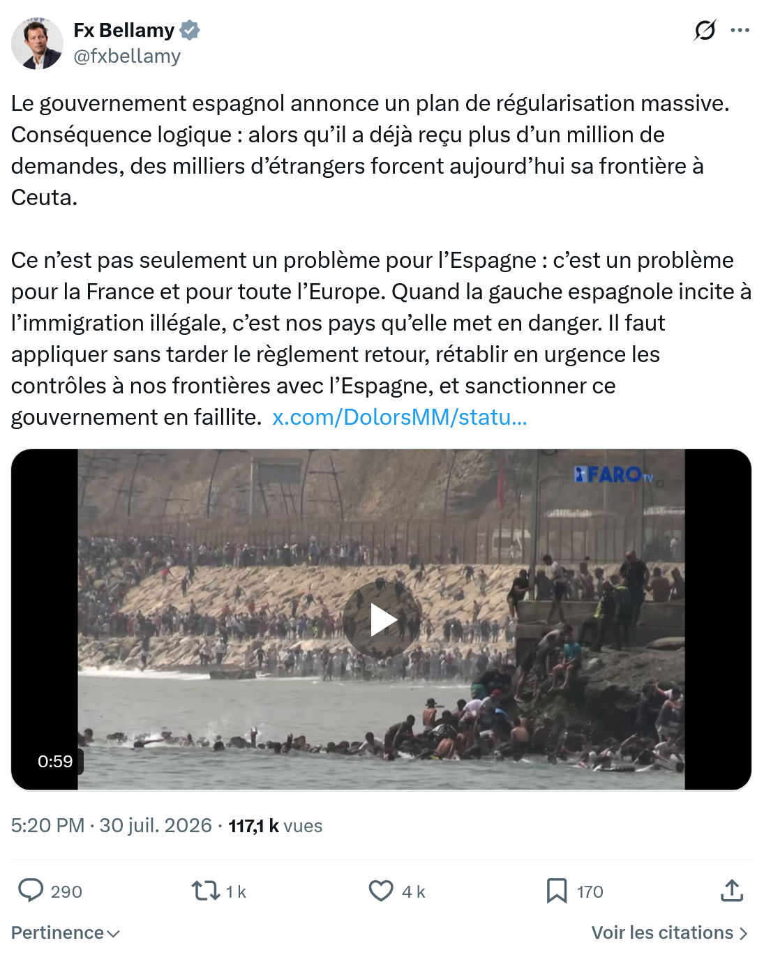 Fx Bellamy: Le gouvernement espagnol annonce...