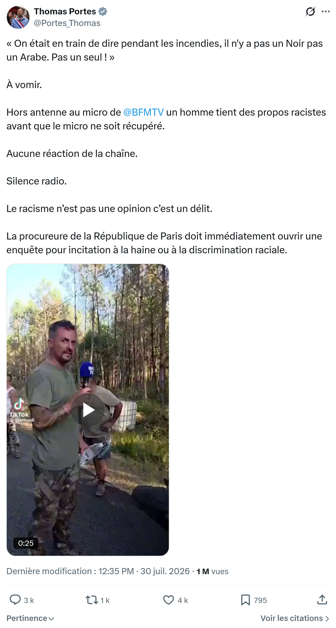 Thomas Portes: On était en train de dire pendant les incendies...