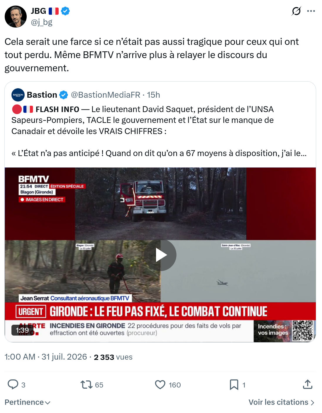 JBG: Cela serait une farce...