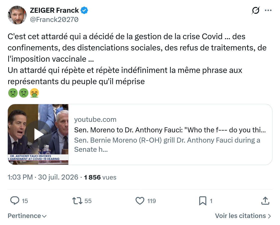 Zeiger Franck: C'est cet attardé qui a décidé...