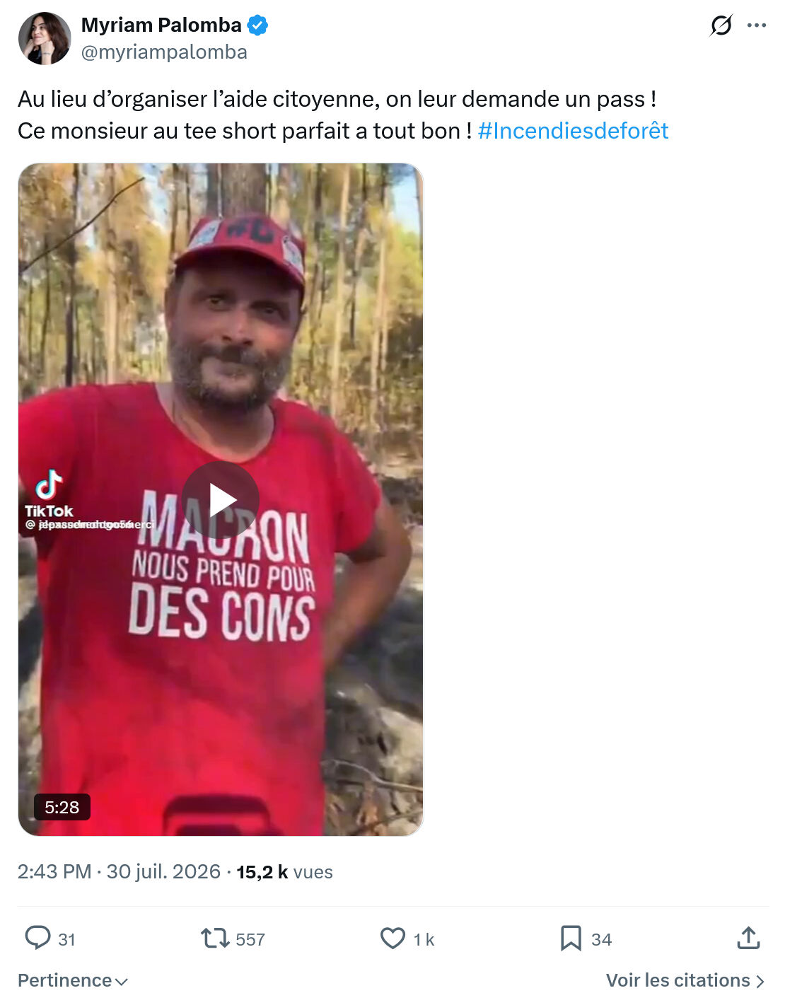 Myriam Palomba: Au lieu d’organiser l’aide citoyenne...