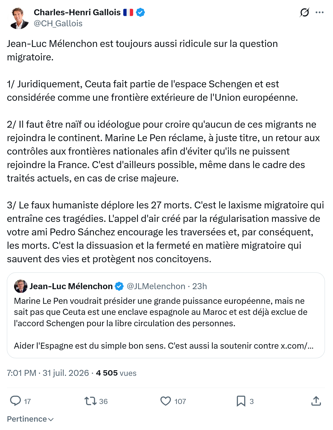Charles-Henri Gallois: Jean-Luc Mélenchon est toujours aussi...
