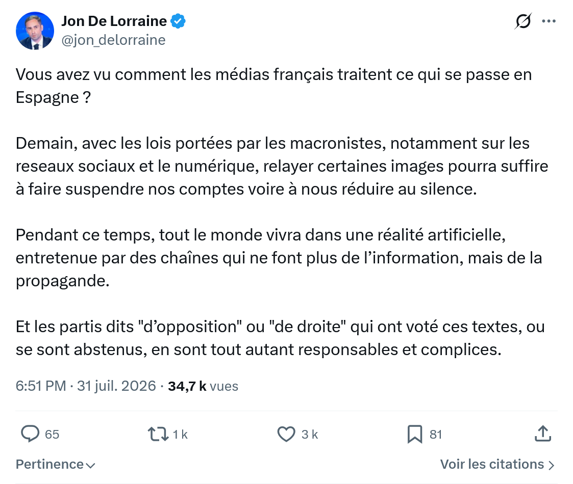 Jon De Lorraine: Vous avez vu comment...