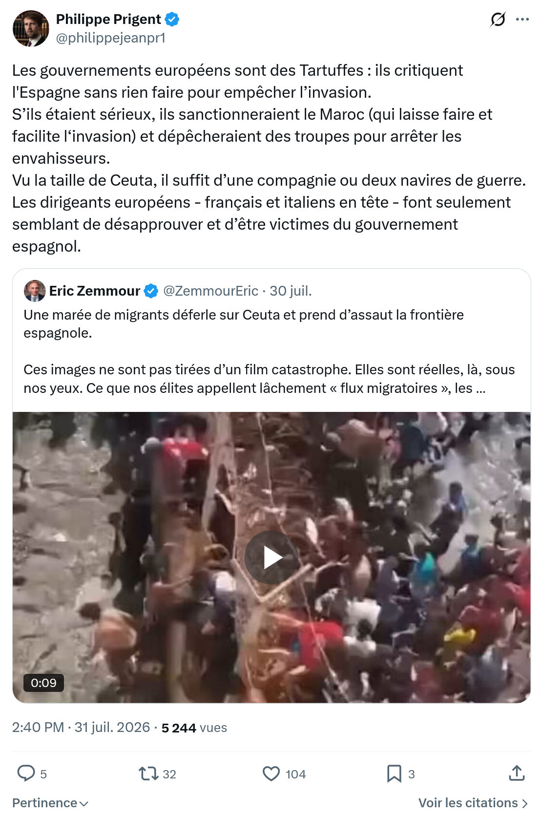 Philippe Prigent: Les gouvernements européens...