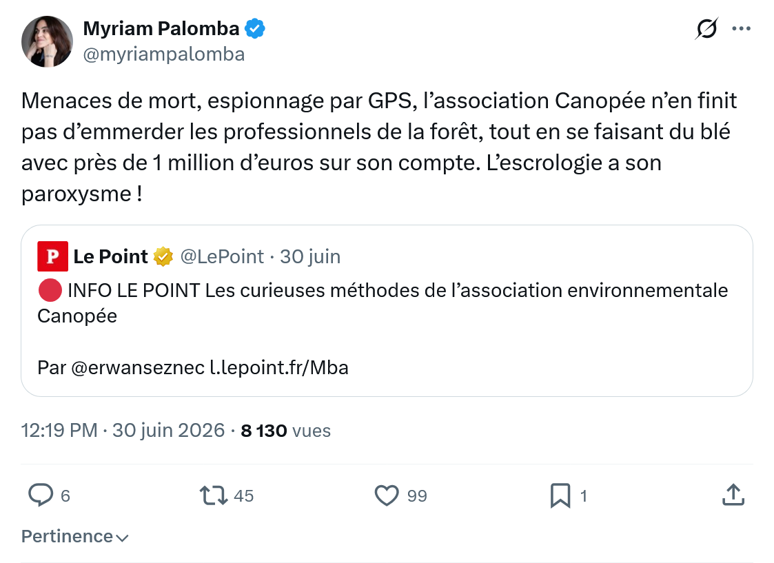 Myriam Palomba: Menaces de mort...