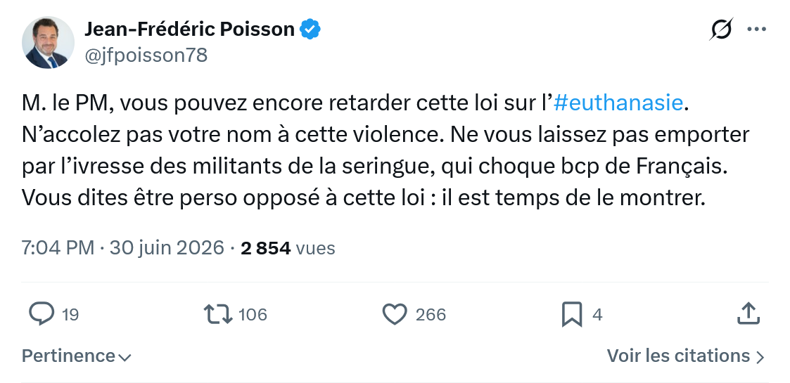 Jean-Frédéric Poisson: M. le PM, vous pouvez encore retarder...