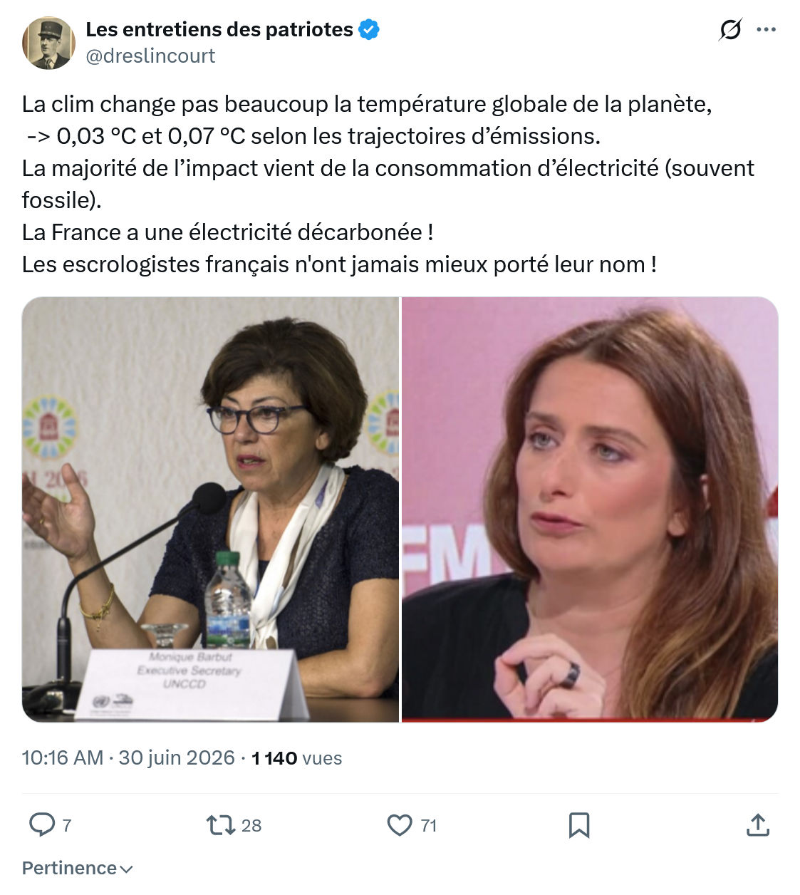 Marquis de Dreslincourt: La clim change pas beaucoup...