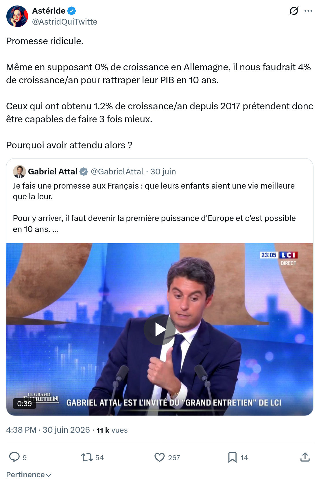 Astéride: Promesse ridicule...