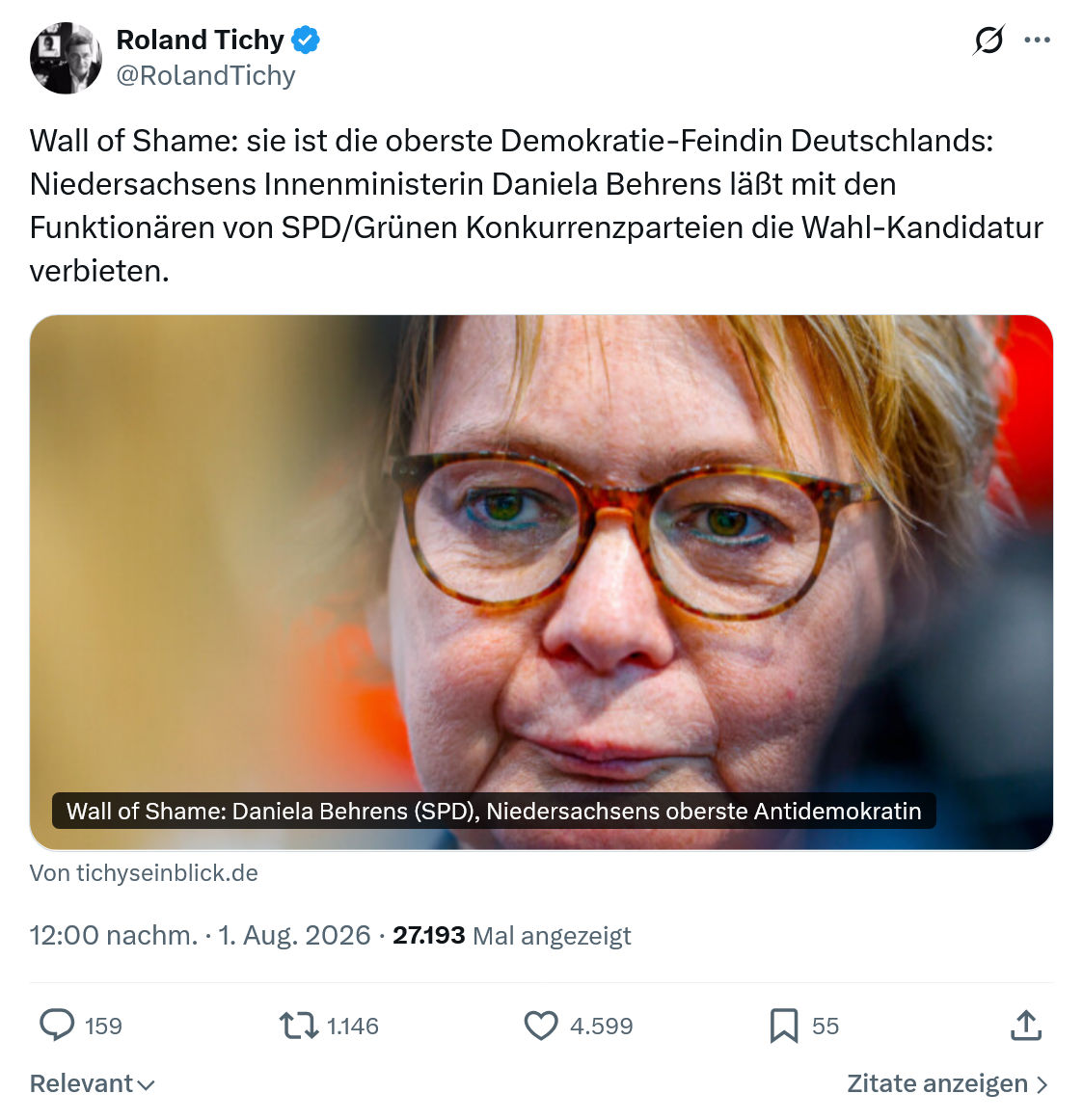 Roland Tichy: Wall of Shame...