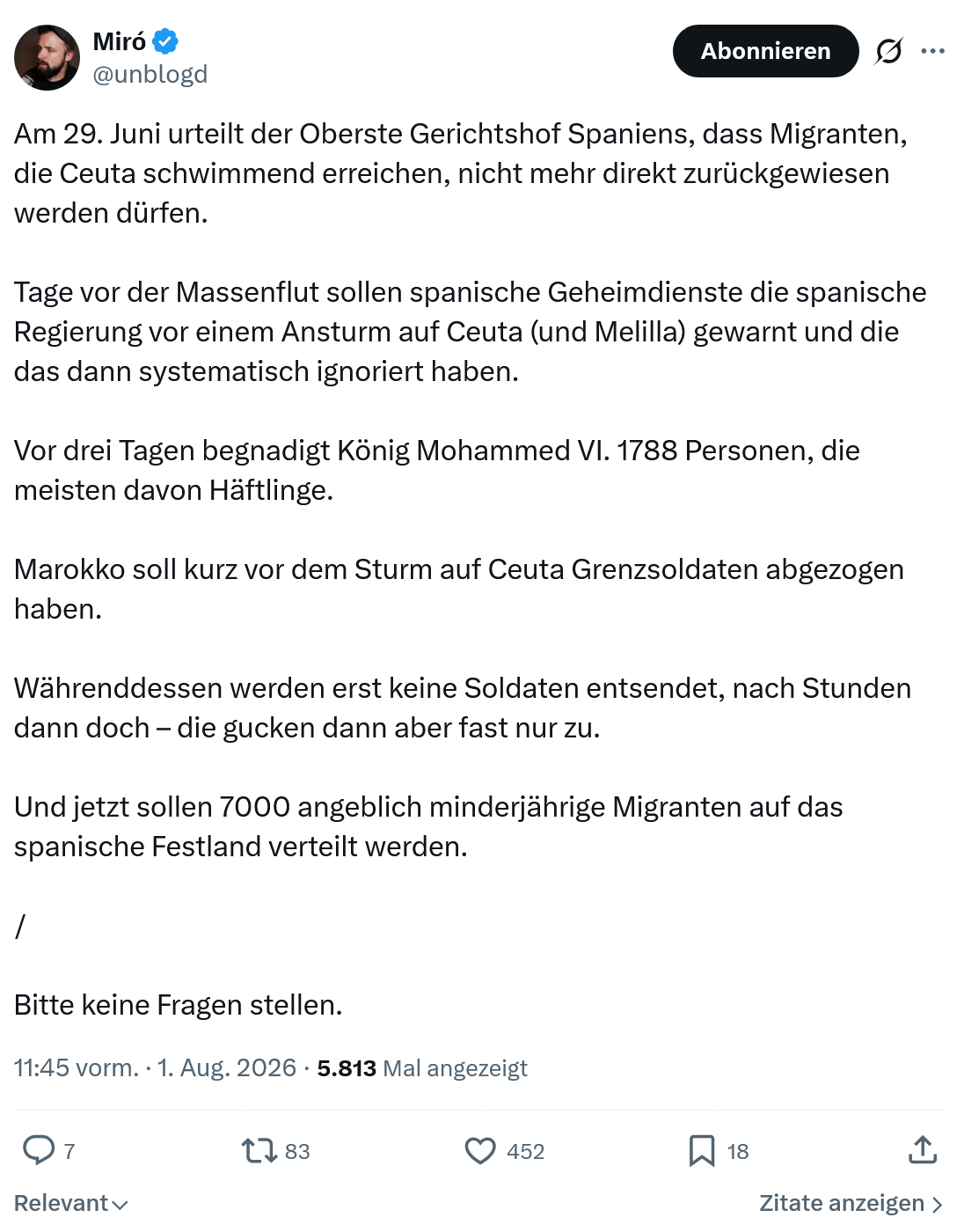 Miro Wolsfeld: Am 29. Juni urteilt der Oberste...