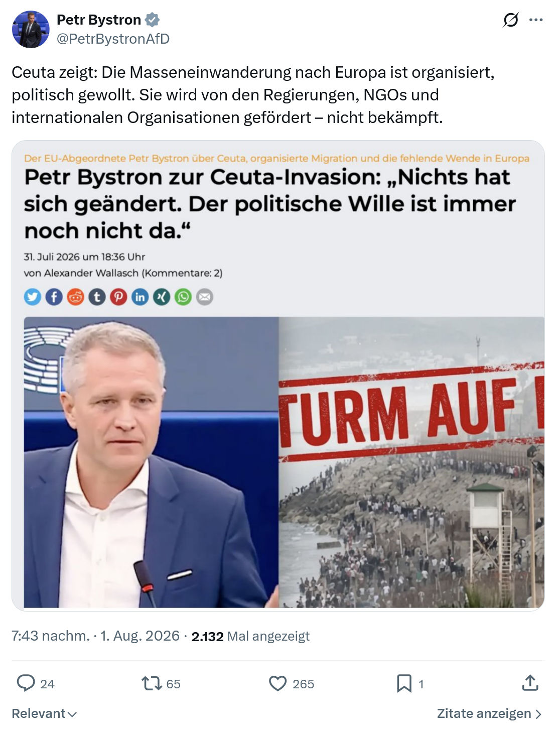 Petr Bystron: Ceuta zeigt...