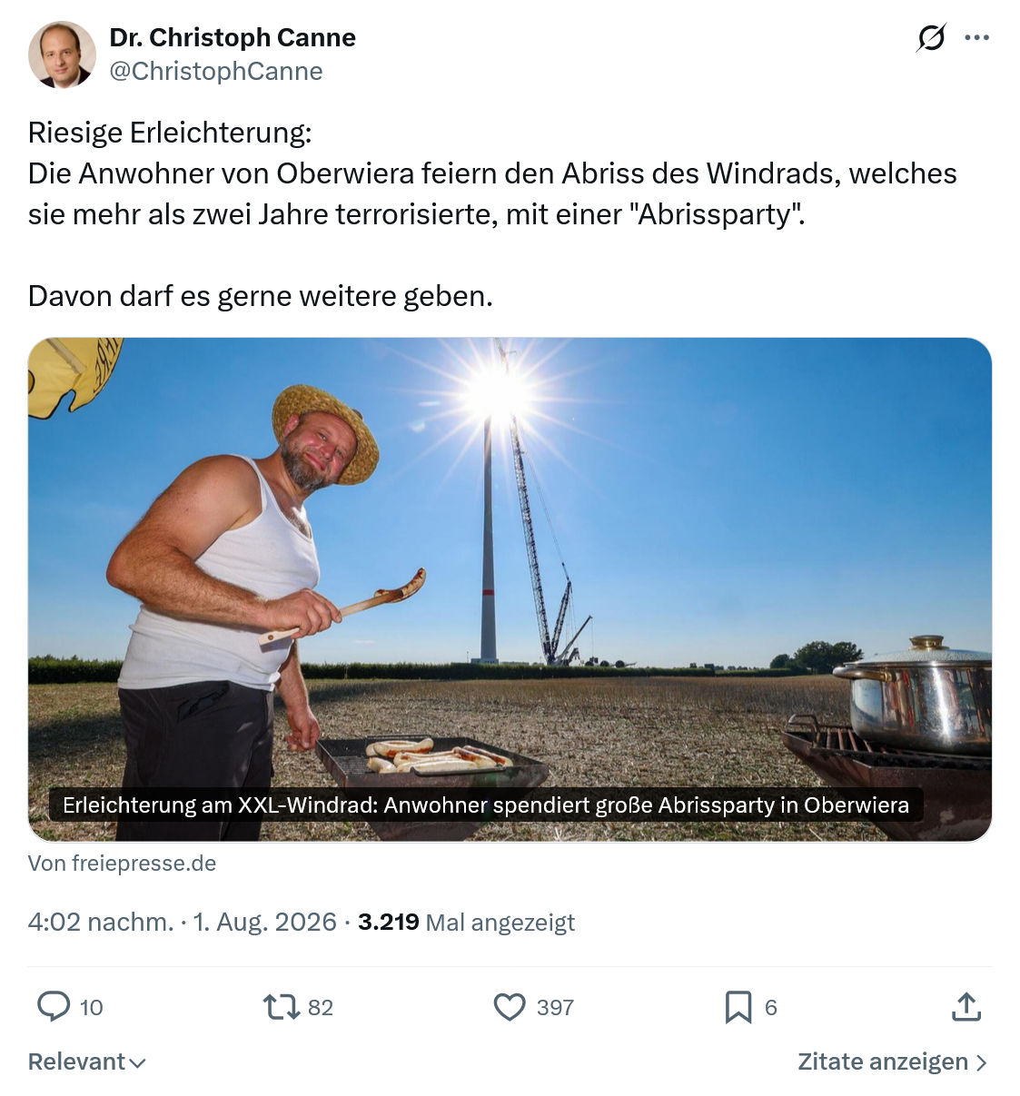 Christoph Canne: Riesige Erleichterung...