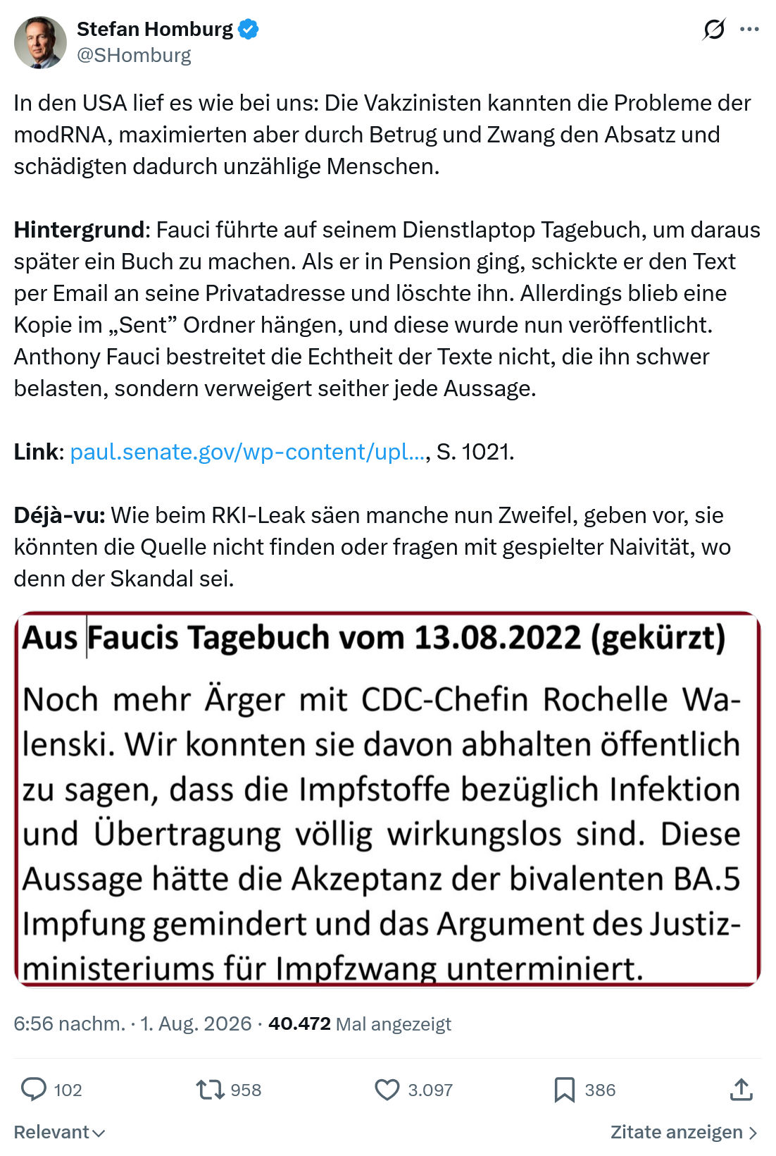 Stefan Homburg: In den USA lief es wie bei uns...