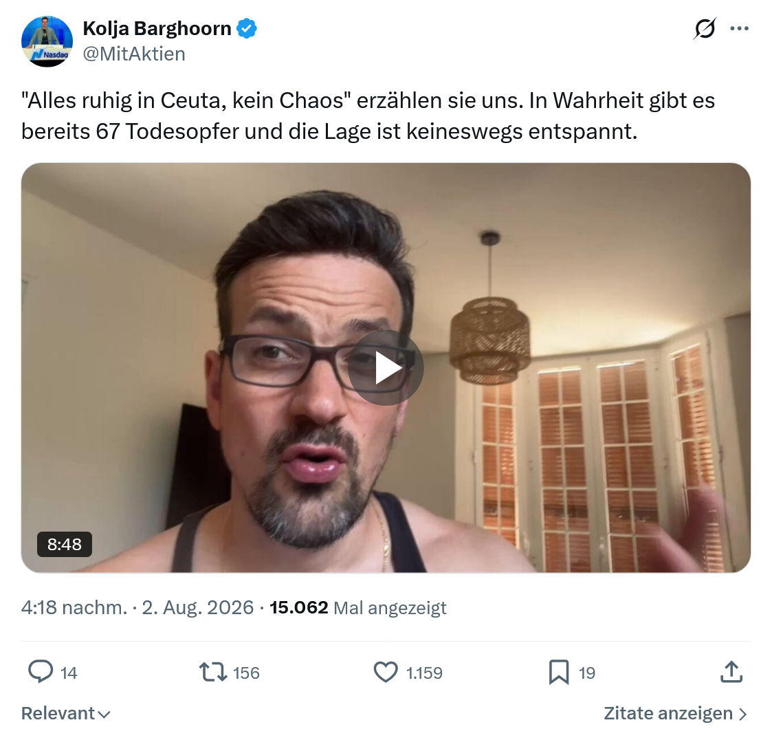 Kolja Barghoorn: Alles ruhig in Ceuta...