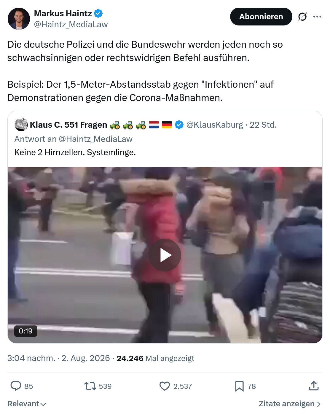 Markus Haintz: Die deutsche Polizei und die Bundeswehr...