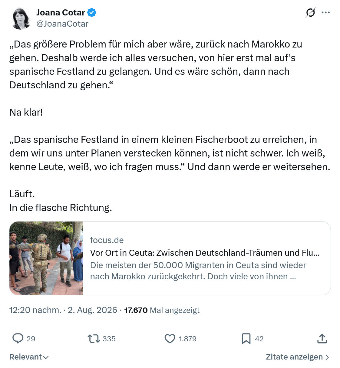 Joana Cotar: Das größere Problem für mich...
