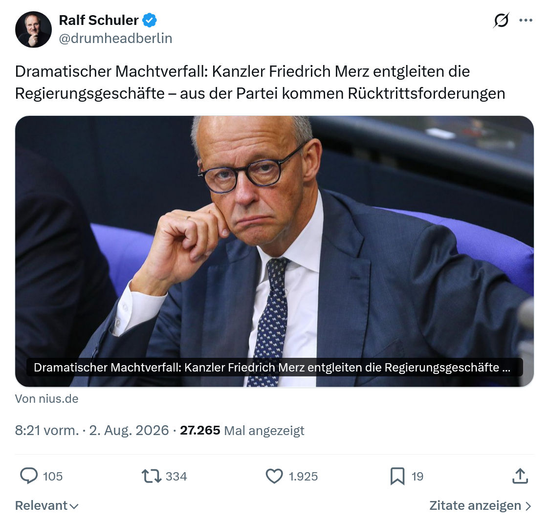 Ralf Schuler: Dramatischer Machtverfall...