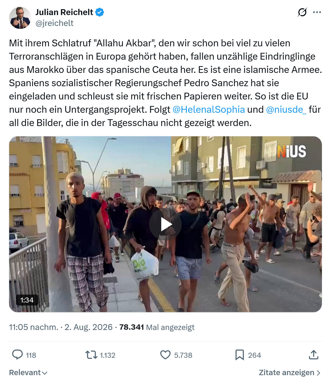 Julian Reichelt: Mit ihrem Schlatruf "Allahu Akbar"...