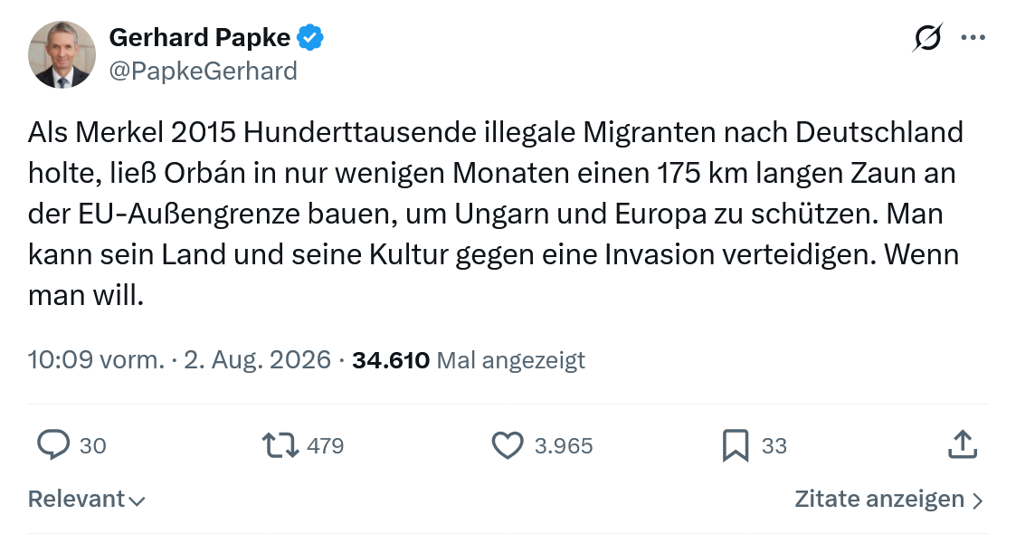 Gerhard Papke: Als Merkel 2015 Hunderttausende...
