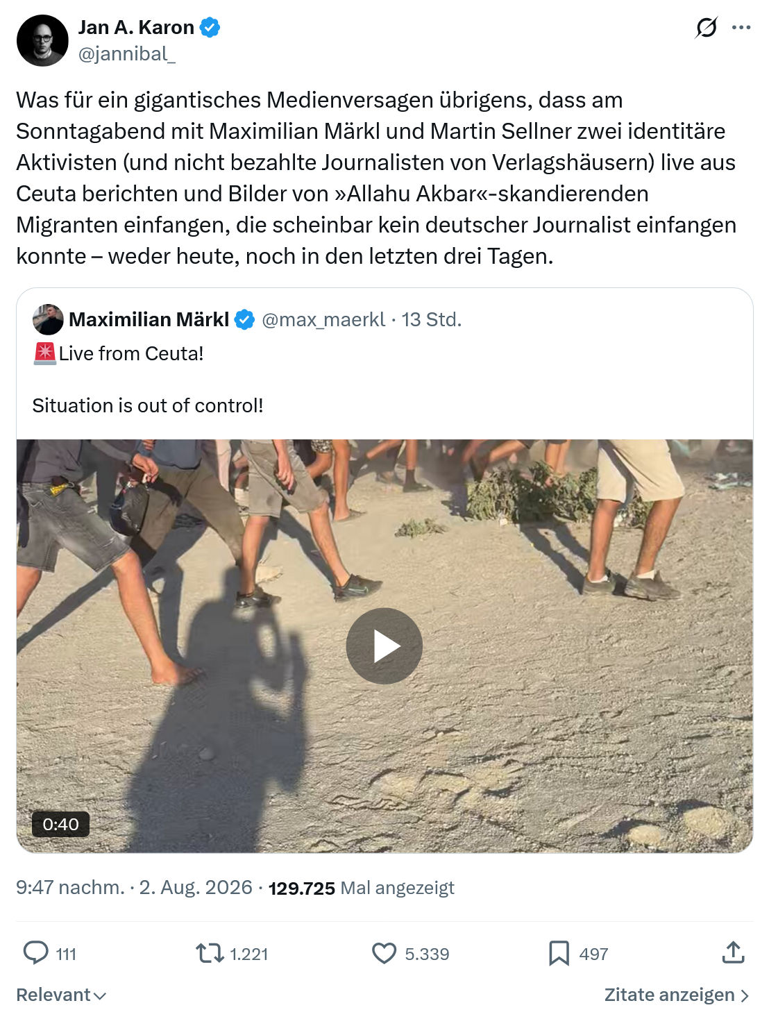 Jan A. Karon: Was für ein gigantisches Medienversagen...