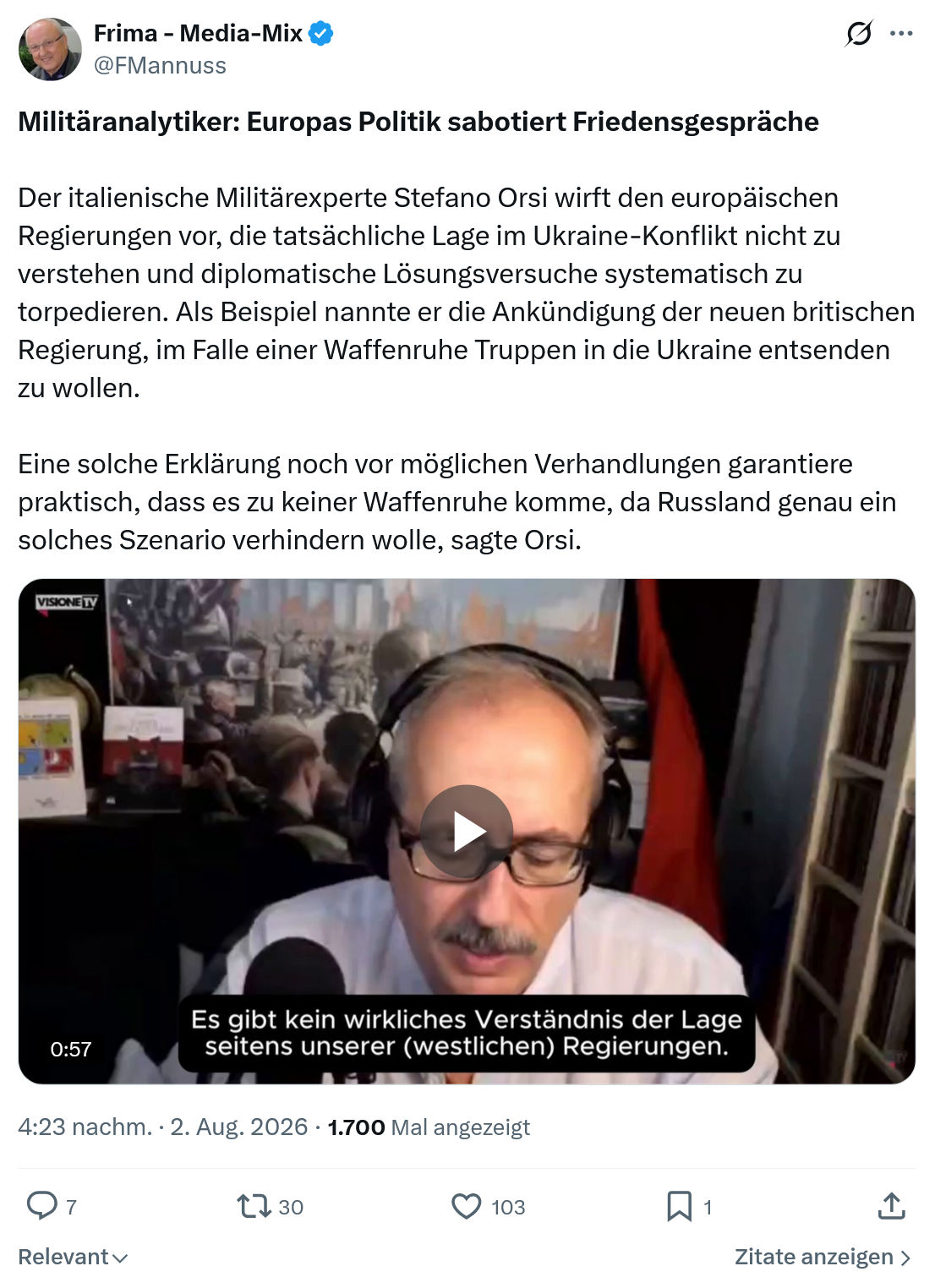 Friedrich Mannus: Militäranalytiker...