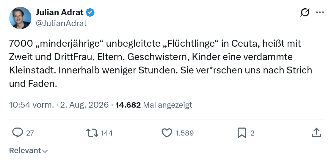 Julian Adrat: 7000 „minderjährige“ unbegleitete...