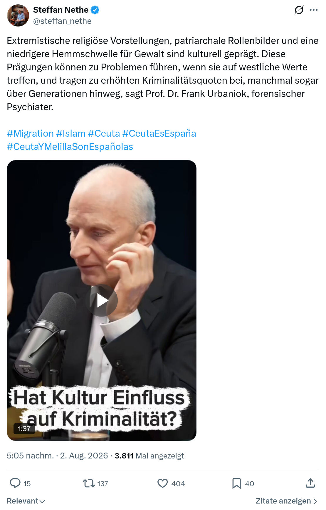 Steffan Nethe: Extremistische religiöse Vorstellungen...