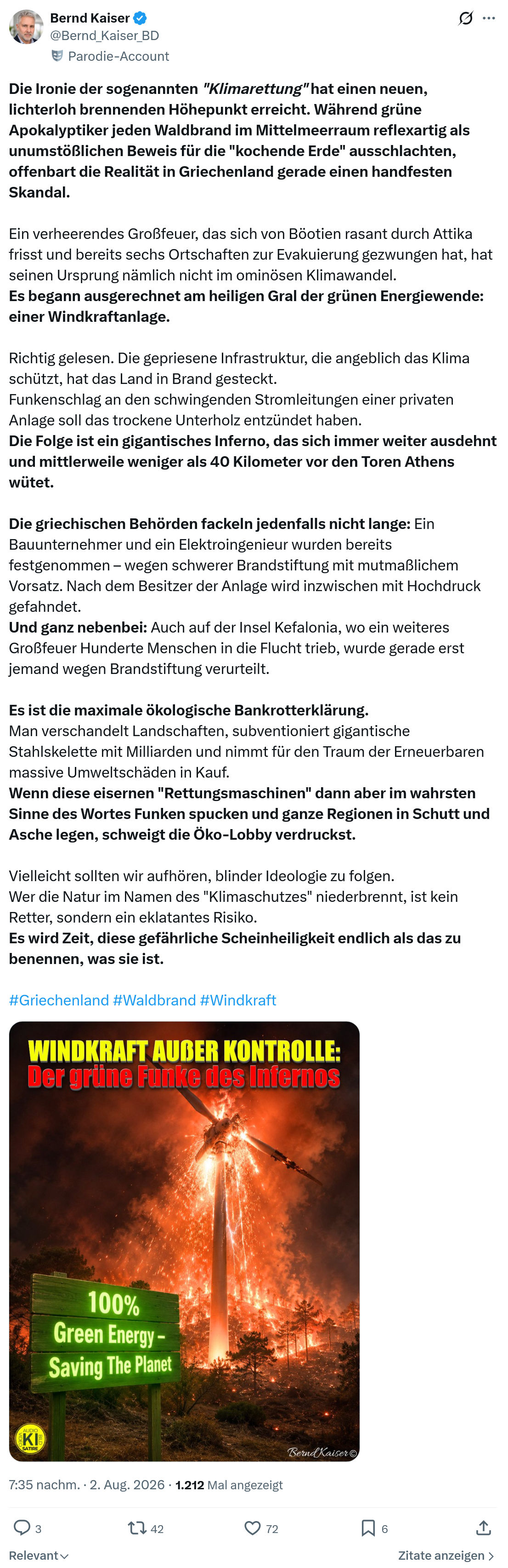 Bernd Kaiser: Die Ironie der sogenannten...