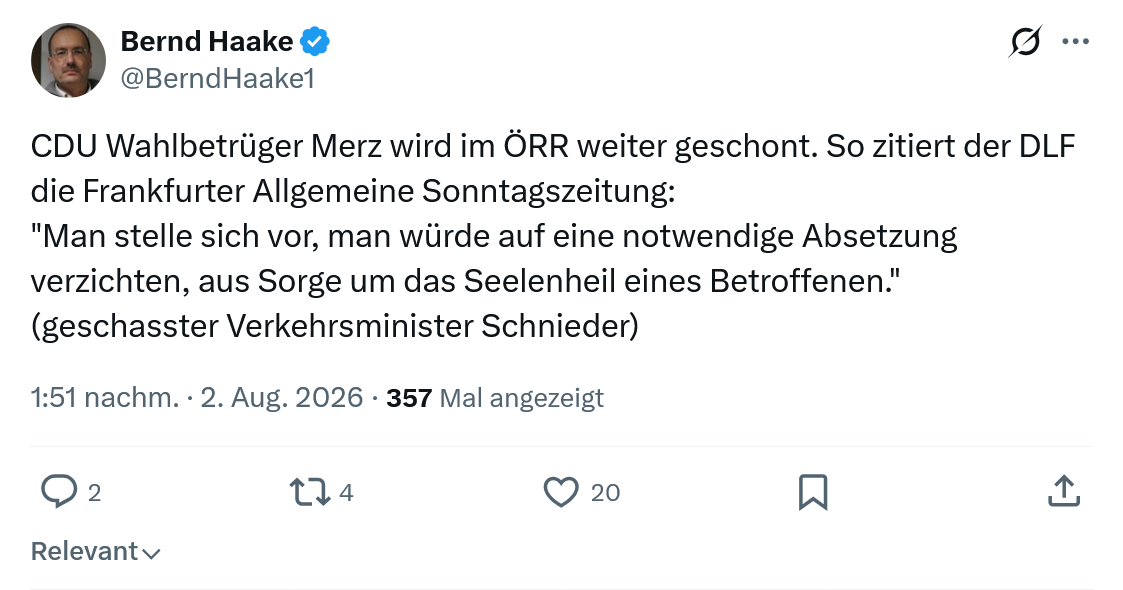 Bernd Haake: CDU Wahlbetrüger Merz...