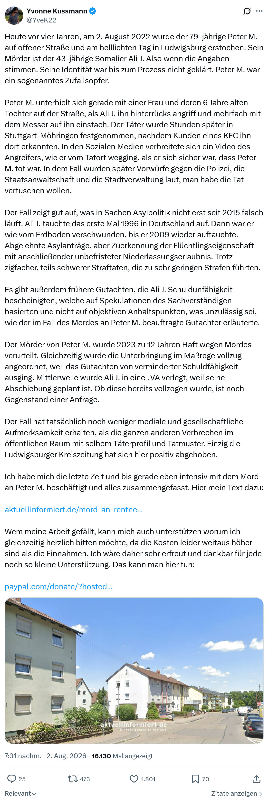 Yvonne Kussmann: Heute vor vier Jahren, am 2. August 2022...
