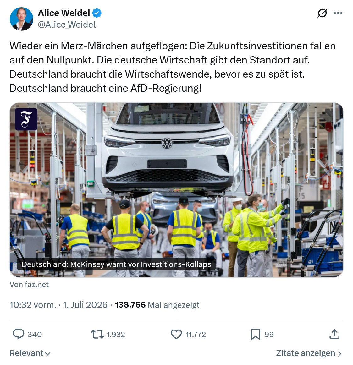 Alice Weidel: Wieder ein Merz-Märchen aufgeflogen...