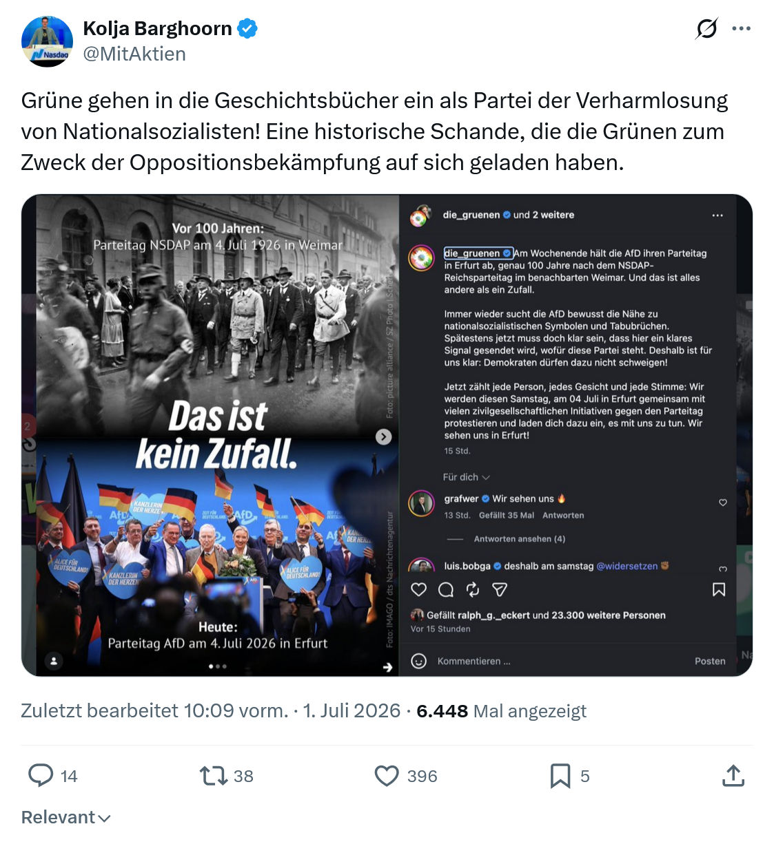 Kolja Barghoorn: Grüne gehen in die Geschichtsbücher...