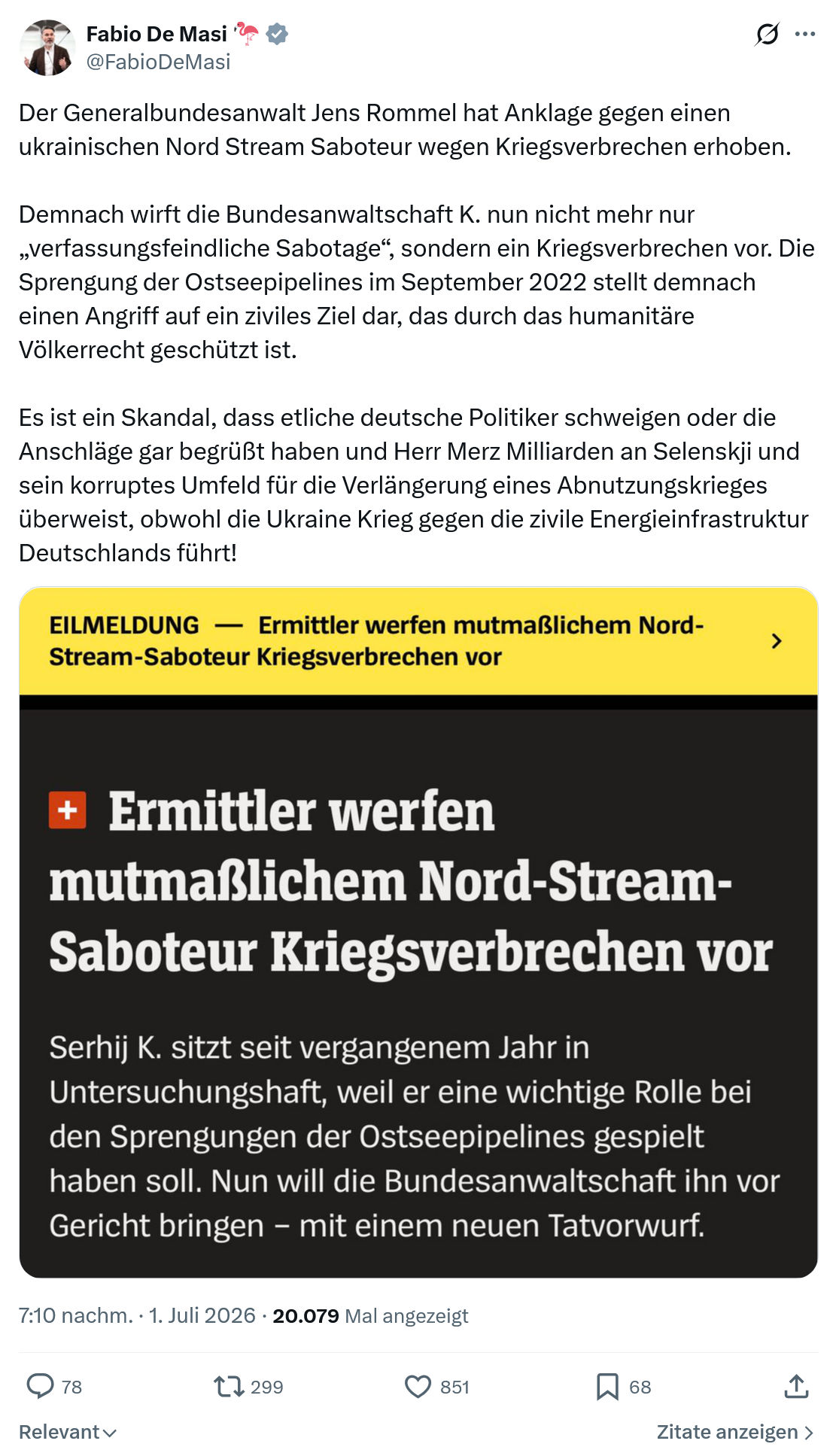 Fabio De Masi: Der Generalbundesanwalt Jens Rommel...
