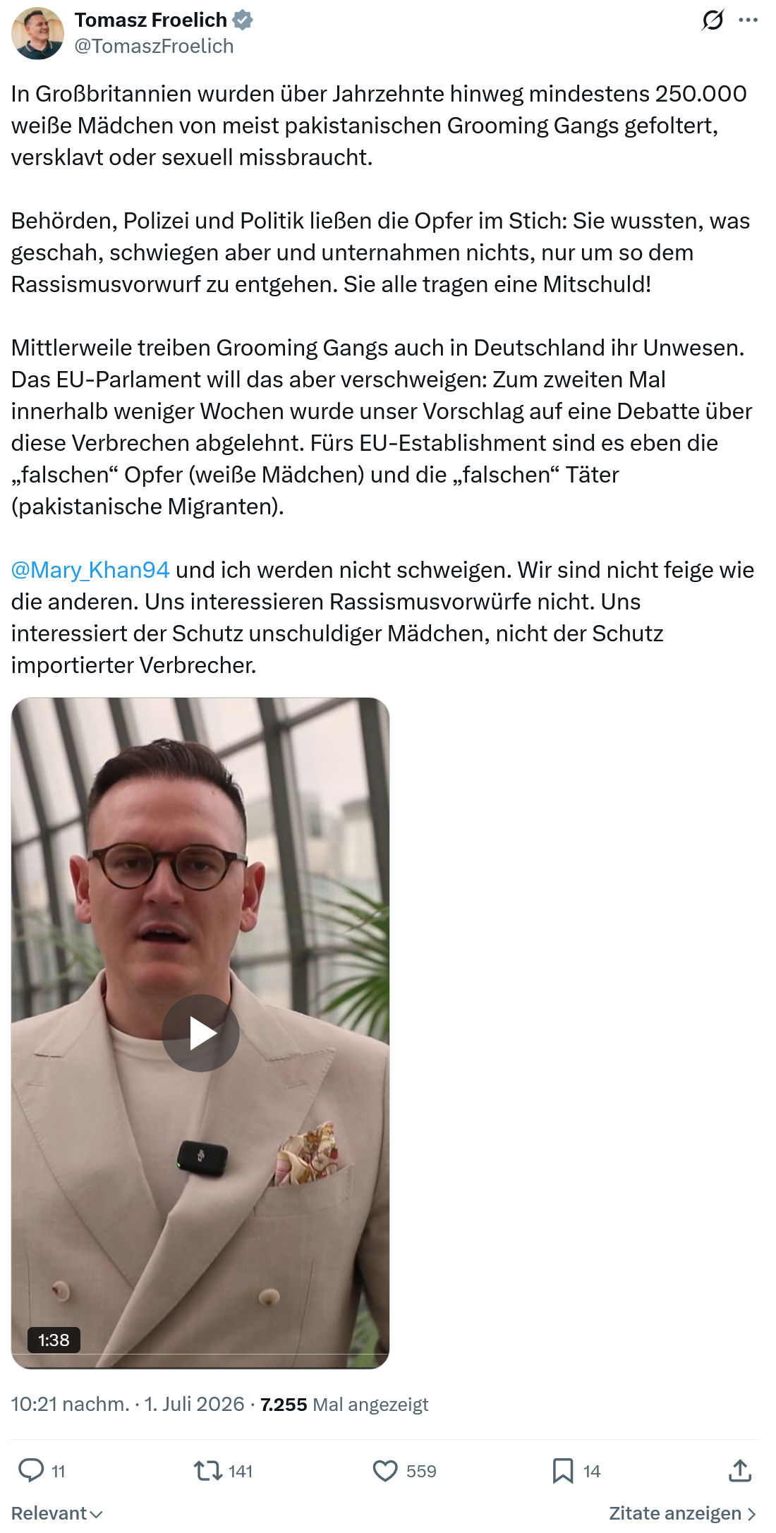 Tomasz Froelich: In Großbritannien wurden...
