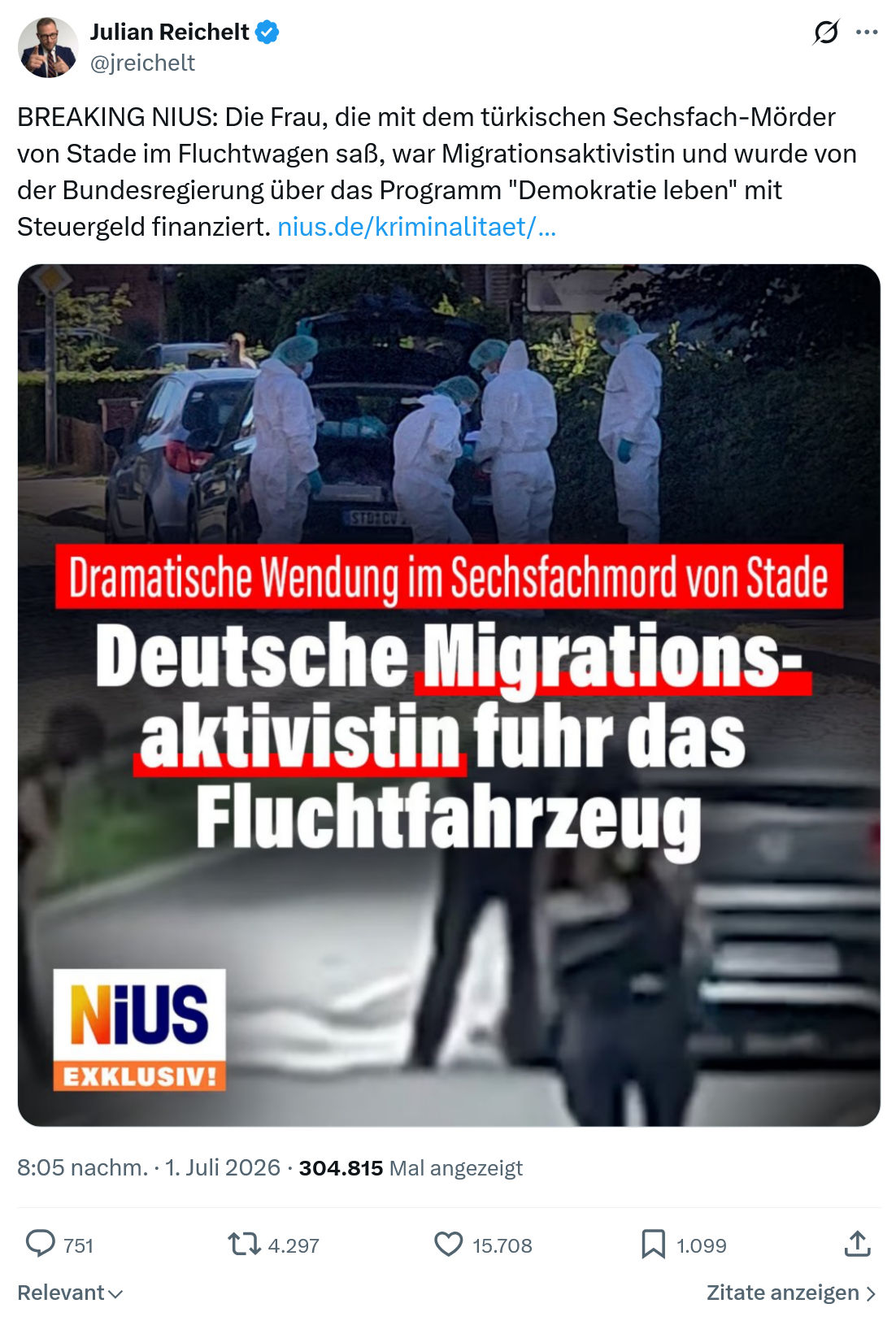 Julian Reichelt: BREAKING NIUS...