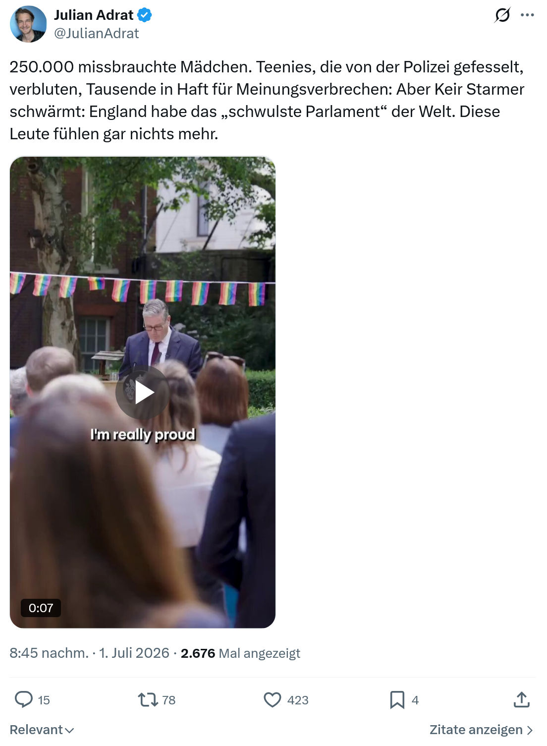 Julian Adrat: 250.000 missbrauchte Mädchen...